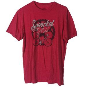 Sprocket Fuel Retro Cycling T-Shirt Red Mens Medium Casual Cyclist Bike Outdoors